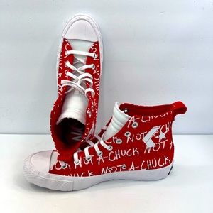 ⭐️CONVERSE 💯“NOT A CHUCK”, RED,UNISEX MEN’S 8.5,WOMEN’S 10.5,HIGH TOP SNEAKERS
